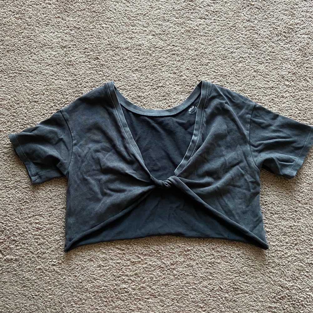 Aerie Cropped Cotton Tee